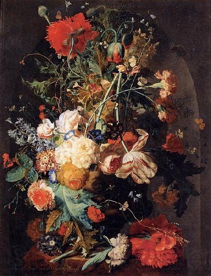 Jan van Huijsum Vase of Flowers in a Niche Spain oil painting art
